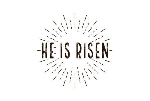 He is risen. celebration day. Happy Easter day vector isolated illustration
