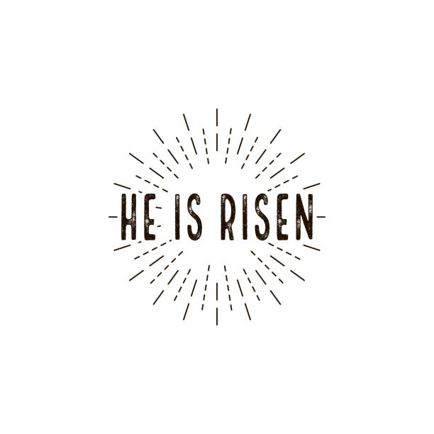 He is risen. celebration day. Happy Easter day vector isolated illustration